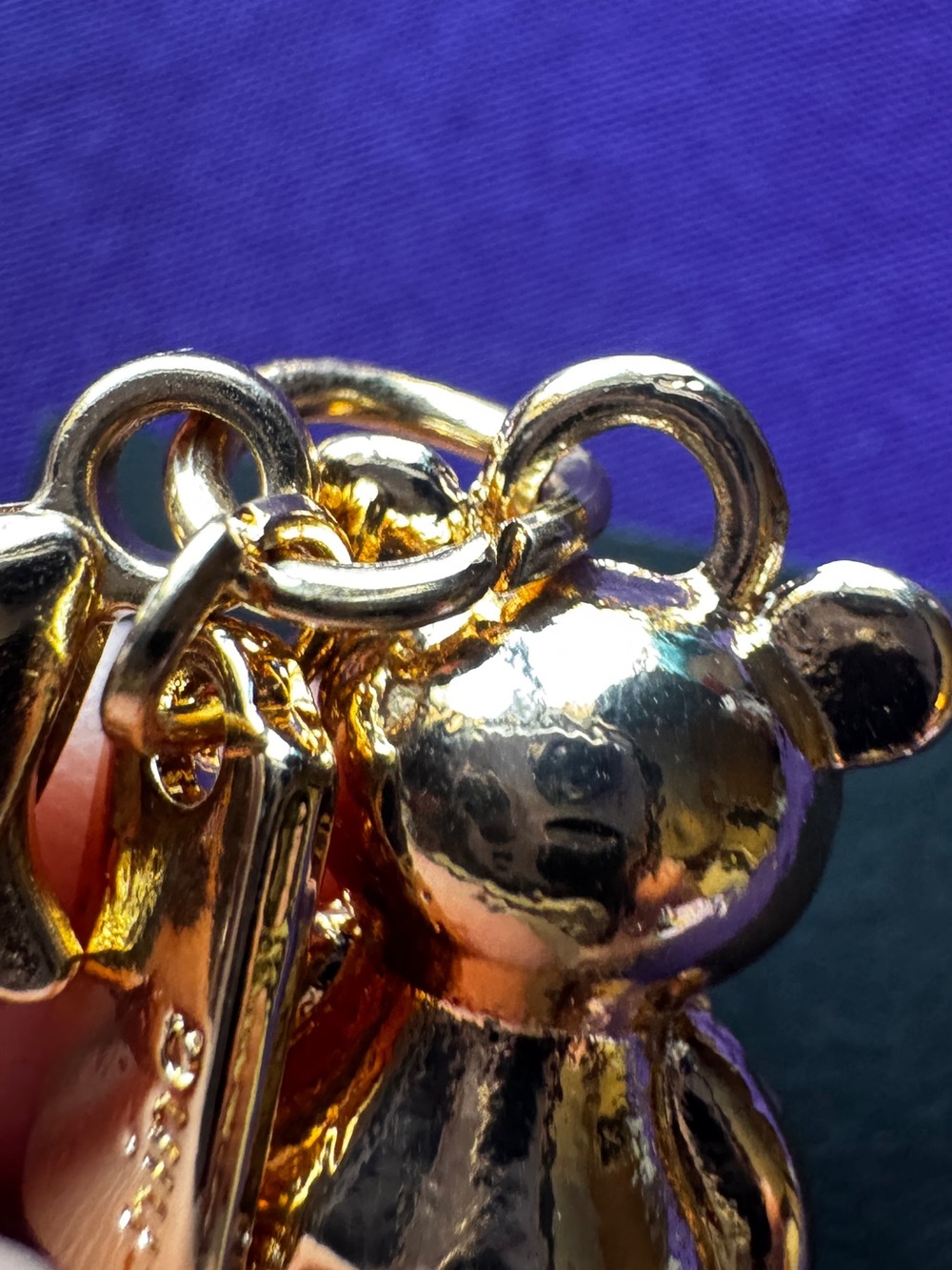Coach 3D Gold Mini Teddy Bear Bag Charm Keychain EUC - Picture 12 of 12